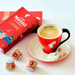 Capsule cafea JULIUS MEINL Lungo Classico, compatibile Nespresso, 10 capsule, 56g Capsule cafea JULIUS MEINL Lungo Classico, compatibile Nespresso, 10 capsule, 56g