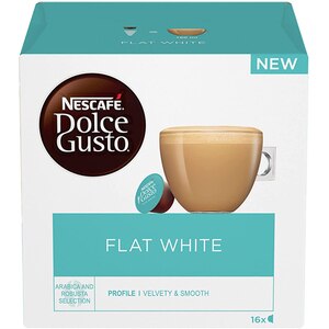 Capsule cafea NESCAFE Flat White, compatibile Dolce Gusto, 16 capsule, 187.2g Capsule cafea NESCAFE Flat White, compatibile Dolce Gusto, 16 capsule, 187.2g