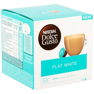 Capsule cafea NESCAFE Flat White, compatibile Dolce Gusto, 16 capsule, 187.2g Capsule cafea NESCAFE Flat White, compatibile Dolce Gusto, 16 capsule, 187.2g