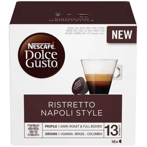 Capsule cafea NESCAFE Ristretto Napoli Style, compatibile Dolce Gusto,16 capsule, 128g Capsule cafea NESCAFE Ristretto Napoli Style, compatibile Dolce Gusto,16 capsule, 128g