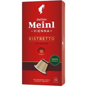 Capsule cafea JULIUS MEINL Ristretto Intenso, compatibile Nespresso, 10 capsule, 56g Capsule cafea JULIUS MEINL Ristretto Intenso, compatibile Nespresso, 10 capsule, 56g