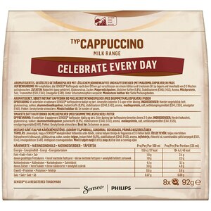 Paduri cafea SENSEO Cappuccino, 8 paduri, 92g Paduri cafea SENSEO Cappuccino, 8 paduri, 92g