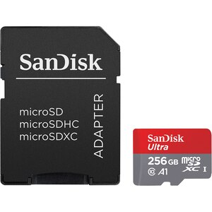 Card de memorie SANDISK Ultra microSDXC, 256GB, 150MB/s, clasa 10/U1/A1, UHS-I, adaptor Card de memorie SANDISK Ultra microSDXC, 256GB, 150MB/s, clasa 10/U1/A1, UHS-I, adaptor