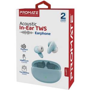 Casti PROMATE Lush, True wireless, Bluetooth, In-ear, Microfon, albastru Casti PROMATE Lush, True wireless, Bluetooth, In-ear, Microfon, albastru