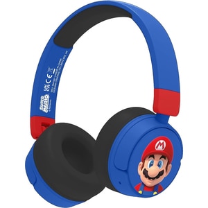 Casti pentru copii OTL Super Mario, Bluetooth, On-ear, Microfon, albastru Casti pentru copii OTL Super Mario, Bluetooth, On-ear, Microfon, albastru