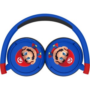 Casti pentru copii OTL Super Mario, Bluetooth, On-ear, Microfon, albastru Casti pentru copii OTL Super Mario, Bluetooth, On-ear, Microfon, albastru
