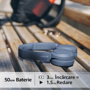 Casti SONY WH-CH520L, Bluetooth, On-Ear, Microfon, albastru Casti SONY WH-CH520L, Bluetooth, On-Ear, Microfon, albastru