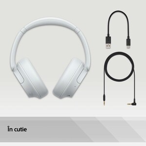 Casti SONY WH-CH720NW, Bluetooth, Over-Ear, Microfon, Noise Cancelling, alb Casti SONY WH-CH720NW, Bluetooth, Over-Ear, Microfon, Noise Cancelling, alb