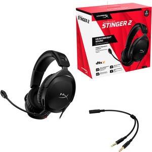 Casti Gaming HyperX Cloud Stinger 2, Spatial Audio, multiplatforma, 3.5mm, negru Casti Gaming HyperX Cloud Stinger 2, Spatial Audio, multiplatforma, 3.5mm, negru