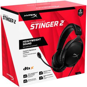 Casti Gaming HyperX Cloud Stinger 2, Spatial Audio, multiplatforma, 3.5mm, negru Casti Gaming HyperX Cloud Stinger 2, Spatial Audio, multiplatforma, 3.5mm, negru