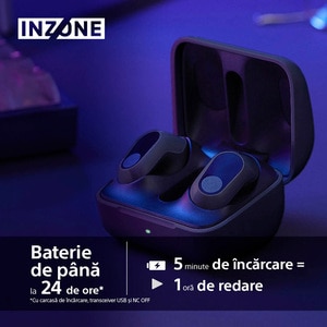 Casti Gaming SONY INZONE WF-G700NB, True Wireless Bluetooth, In-Ear, Microfon, Noise Cancelling, PC/PS5, Black Casti Gaming SONY INZONE WF-G700NB, True Wireless Bluetooth, In-Ear, Microfon, Noise Cancelling, PC/PS5, Black