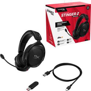 Casti Gaming Wireless HyperX Cloud Stinger 2, DTS Headphone:X Spatial Audio, PC, negru Casti Gaming Wireless HyperX Cloud Stinger 2, DTS Headphone:X Spatial Audio, PC, negru