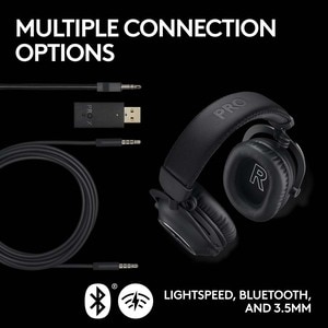 Casti Gaming Wireless LOGITECH G PRO X 2 LIGHTSPEED, 7.1 surround, multiplatforma, 3.5mm, Black Casti Gaming Wireless LOGITECH G PRO X 2 LIGHTSPEED, 7.1 surround, multiplatforma, 3.5mm, Black