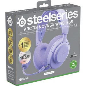 Casti Gaming Wireless STEELSERIES Arctis Nova 3X, surround, multiplatforma, Lavender Casti Gaming Wireless STEELSERIES Arctis Nova 3X, surround, multiplatforma, Lavender