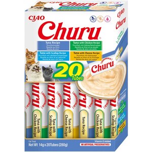 Recompense pentru pisici INABA Churu, Ton, 20 x 14g Recompense pentru pisici INABA Churu, Ton, 20 x 14g