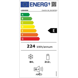 Combina frigorifica LIEBHERR CUe331-26, SmartFrost, 296 l, H 181 cm, Clasa E, alb Combina frigorifica LIEBHERR CUe331-26, SmartFrost, 296 l, H 181 cm, Clasa E, alb