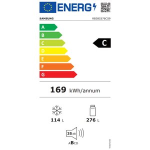 Combina frigorifica SAMSUNG RB38C676CS9/EF, No Frost, 390 l, H 203 cm, Clasa C, All-Around Cooling, inox Combina frigorifica SAMSUNG RB38C676CS9/EF, No Frost, 390 l, H 203 cm, Clasa C, All-Around Cooling, inox