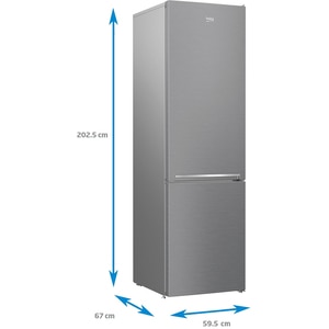 Combina frigorifica BEKO RCSA406K40XBN, 386 l, H 202.5 cm, Clasa E, argintiu Combina frigorifica BEKO RCSA406K40XBN, 386 l, H 202.5 cm, Clasa E, argintiu