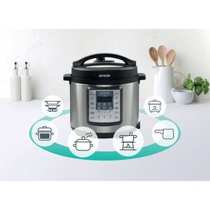 Multicooker GORENJE MC6MBK, 6l, 1000W, 15 programe, negru-argintiu Multicooker GORENJE MC6MBK, 6l, 1000W, 15 programe, negru-argintiu
