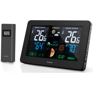 Statie meteo HAMA Premium, incarcare USB, negru Statie meteo HAMA Premium, incarcare USB, negru