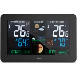Statie meteo HAMA Premium, incarcare USB, negru Statie meteo HAMA Premium, incarcare USB, negru