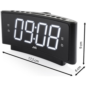 Radio cu ceas JVC RA-E314B, proiectie, FM, negru Radio cu ceas JVC RA-E314B, proiectie, FM, negru