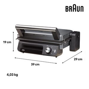 Gratar electric BRAUN MultiGrill 5 CG5033, 2000W, argintiu inchis-negru Gratar electric BRAUN MultiGrill 5 CG5033, 2000W, argintiu inchis-negru