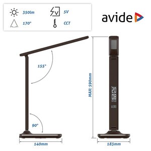 Lampa de birou LED AVIDE Nathan, 6W, 350lm, maro Lampa de birou LED AVIDE Nathan, 6W, 350lm, maro
