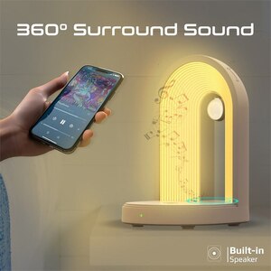 Lampa de birou cu LED PROMATE Globe-Qi, 15W, boxa bluetooth, incarcator wireless, alb Lampa de birou cu LED PROMATE Globe-Qi, 15W, boxa bluetooth, incarcator wireless, alb
