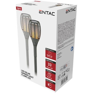 Set 2 lampi solare ENTAC, IP44, negru Set 2 lampi solare ENTAC, IP44, negru