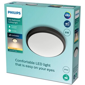 Plafoniera LED PHILIPS Doris 8719514326583, 6W, 600lm, lumina calda, negru Plafoniera LED PHILIPS Doris 8719514326583, 6W, 600lm, lumina calda, negru