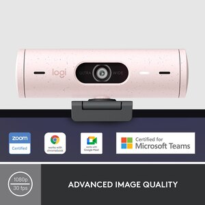 Camera Web LOGITECH Brio 500, Full HD 1080p, roz Camera Web LOGITECH Brio 500, Full HD 1080p, roz