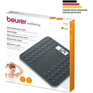 Cantar corporal BEURER GS300, 180kg, electronic, sticla, negru Cantar corporal BEURER GS300, 180kg, electronic, sticla, negru