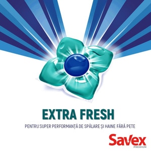 Detergent capsule SAVEX Premium Caps Extra Fresh, 64 spalari Detergent capsule SAVEX Premium Caps Extra Fresh, 64 spalari