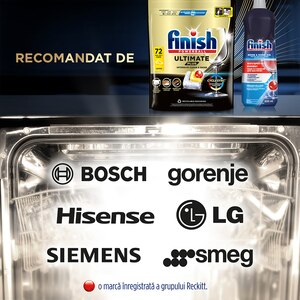 Detergent pentru masina de spalat vase FINISH Ultimate Plus Lemon, 72 capsule Detergent pentru masina de spalat vase FINISH Ultimate Plus Lemon, 72 capsule