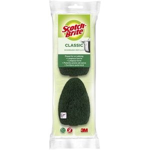 Rezerva burete de vase cu rezervor detergent SCOTCH-BRITE Click and Clean MMCC0200, 2 bucati, galben-verde Rezerva burete de vase cu rezervor detergent SCOTCH-BRITE Click and Clean MMCC0200, 2 bucati, galben-verde