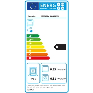 Cuptor incorporabil ELECTROLUX EOD3C70X, Electric, Autocuratare Catalitica, 72 l, Clasa A, negru-inox Cuptor incorporabil ELECTROLUX EOD3C70X, Electric, Autocuratare Catalitica, 72 l, Clasa A, negru-inox