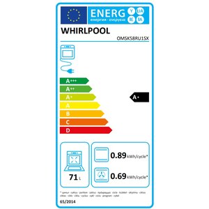 Cuptor incorporabil WHIRLPOOL OMSK58RU1SX, Electric, Gatire cu abur, Autocuratare pirolitica, 71 l, Clasa A+, inox Cuptor incorporabil WHIRLPOOL OMSK58RU1SX, Electric, Gatire cu abur, Autocuratare pirolitica, 71 l, Clasa A+, inox