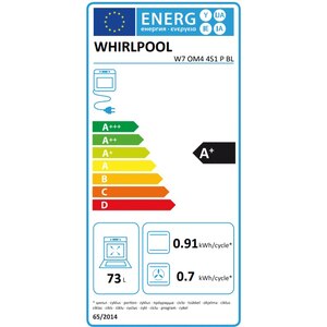 Cuptor incorporabil WHIRLPOOL W7 OM4 4S1 P BL, Electric, Autocuratare pirolitica, 73l, Clasa A+, 6th Sense, negru Cuptor incorporabil WHIRLPOOL W7 OM4 4S1 P BL, Electric, Autocuratare pirolitica, 73l, Clasa A+, 6th Sense, negru