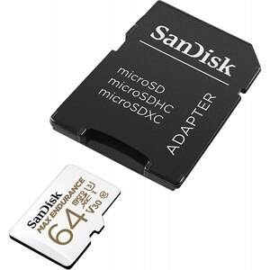 Card de memorie SANDISK Max Endurance, microSDXC, 64GB, 100MB/s, clasa 10/U3/V30, UHS-I, adaptor Card de memorie SANDISK Max Endurance, microSDXC, 64GB, 100MB/s, clasa 10/U3/V30, UHS-I, adaptor