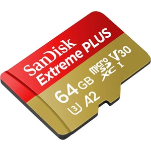 Card de memorie SANDISK Extreme Plus microSDXC UHS-I, 64GB, 200MB/s, C10, U3, V30, A2, adaptor Card de memorie SANDISK Extreme Plus microSDXC UHS-I, 64GB, 200MB/s, C10, U3, V30, A2, adaptor