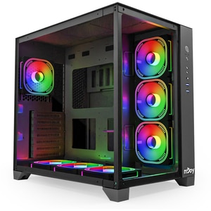 Carcasa PC NJOY Aura ARGB, USB 3.0, fara sursa, negru Carcasa PC NJOY Aura ARGB, USB 3.0, fara sursa, negru