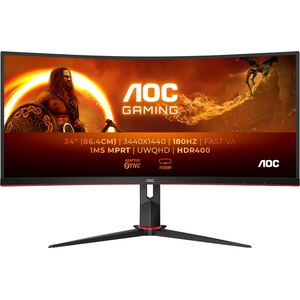 Monitor Gaming Curbat Ultrawide LED VA AOC CU34G2XP/BK, 34", WQHD, 180Hz, Adaptive Sync, HDR 400, negru Monitor Gaming Curbat Ultrawide LED VA AOC CU34G2XP/BK, 34", WQHD, 180Hz, Adaptive Sync, HDR 400, negru