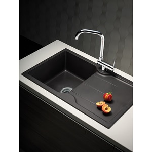 Pachet chiuveta PYRAMIS Altexia Aniversare Premium, 1 cuva, picurator reversibil, compozit granit + baterie, negru Pachet chiuveta PYRAMIS Altexia Aniversare Premium, 1 cuva, picurator reversibil, compozit granit + baterie, negru