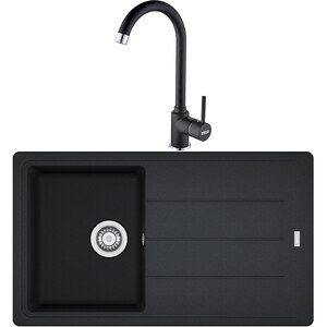 Pachet chiuveta FRANKE BFG 611-86, 1 cuva, picurator reversibil, compozit granit + baterie Pola 1.0, negru Pachet chiuveta FRANKE BFG 611-86, 1 cuva, picurator reversibil, compozit granit + baterie Pola 1.0, negru