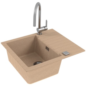 Chiuveta bucatarie ALVEUS Cadit 10 G55, 1 cuva, picurator reversibil, compozit granit, bej Chiuveta bucatarie ALVEUS Cadit 10 G55, 1 cuva, picurator reversibil, compozit granit, bej