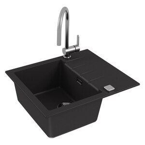 Chiuveta bucatarie ALVEUS Cadit 10 G91, 1 cuva, picurator reversibil, compozit granit, negru Chiuveta bucatarie ALVEUS Cadit 10 G91, 1 cuva, picurator reversibil, compozit granit, negru