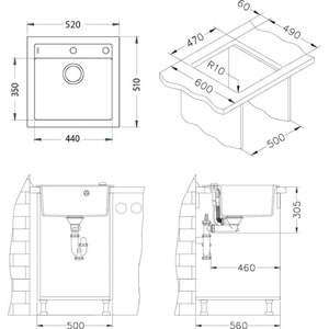 Pachet chiuveta ALVEUS Formic 20, 1 cuva, compozit granit + Baterie Kati G55, bej Pachet chiuveta ALVEUS Formic 20, 1 cuva, compozit granit + Baterie Kati G55, bej