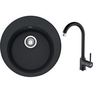 Pachet chiuveta FRANKE ROG 610, 1 cuva, compozit granit + baterie Pola, negru Pachet chiuveta FRANKE ROG 610, 1 cuva, compozit granit + baterie Pola, negru