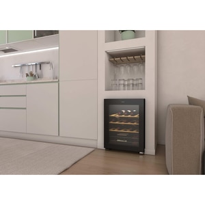 Racitor de vinuri CANDY CWC023, 23 sticle, H 63 cm, Clasa G, Wi-Fi, negru Racitor de vinuri CANDY CWC023, 23 sticle, H 63 cm, Clasa G, Wi-Fi, negru